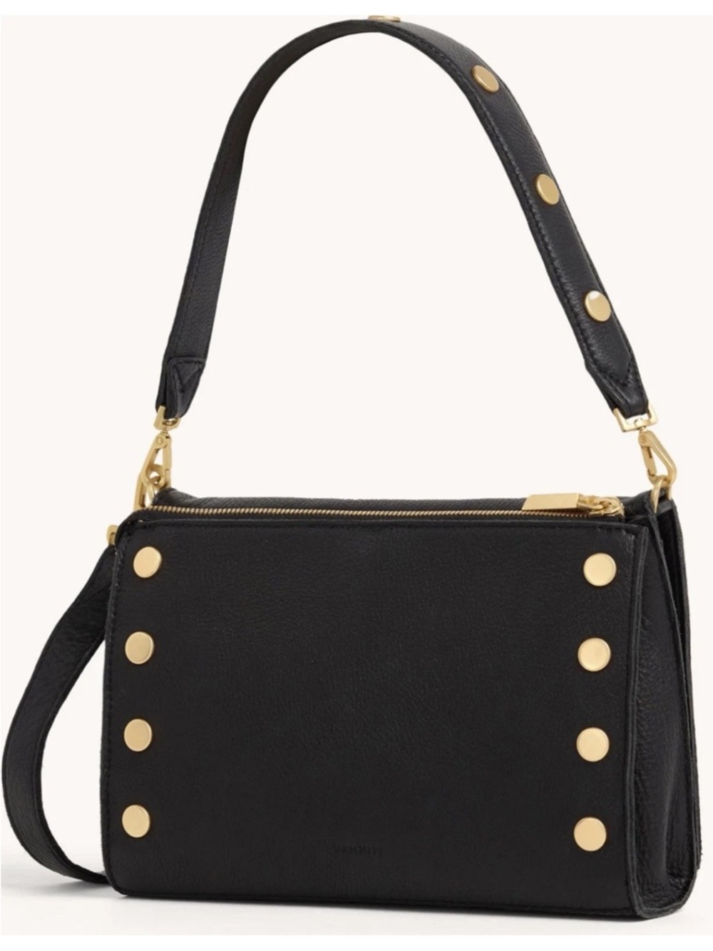 Authentic $495 HAMMIT Montana Clutch Black Leather / Gold Metal Shoulder Bag sm - Picture 4 of 16